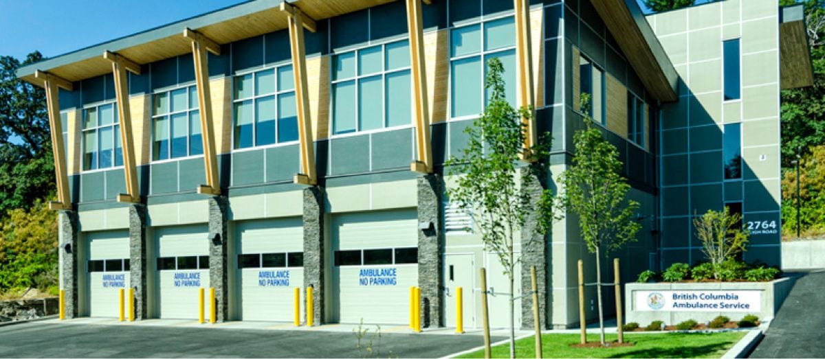 Exterior of BC Ambulance Service Building
